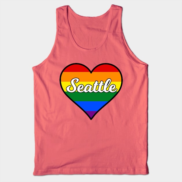 Seattle Washington Gay Pride Heart Tank Top by fearcity